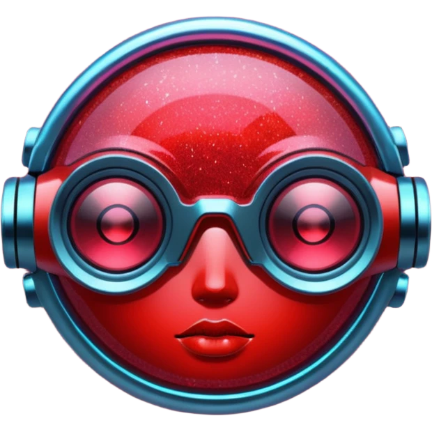 red glitter cyberpunk emoji