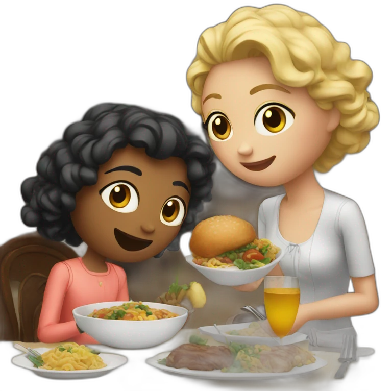 Dinner with friend emoji