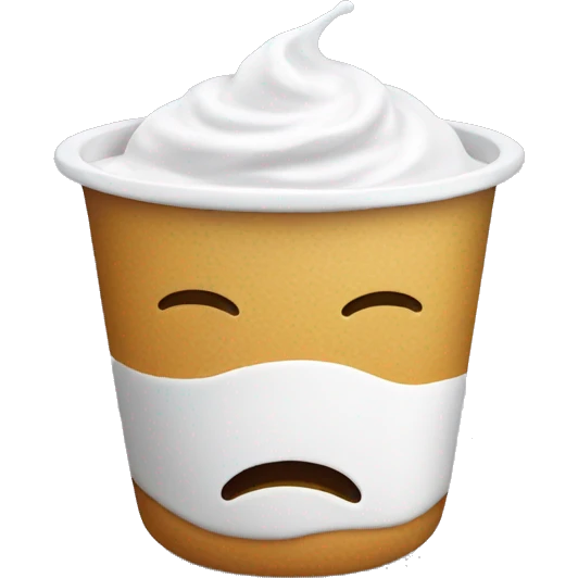 plain yogurt in a cup. no face. emoji