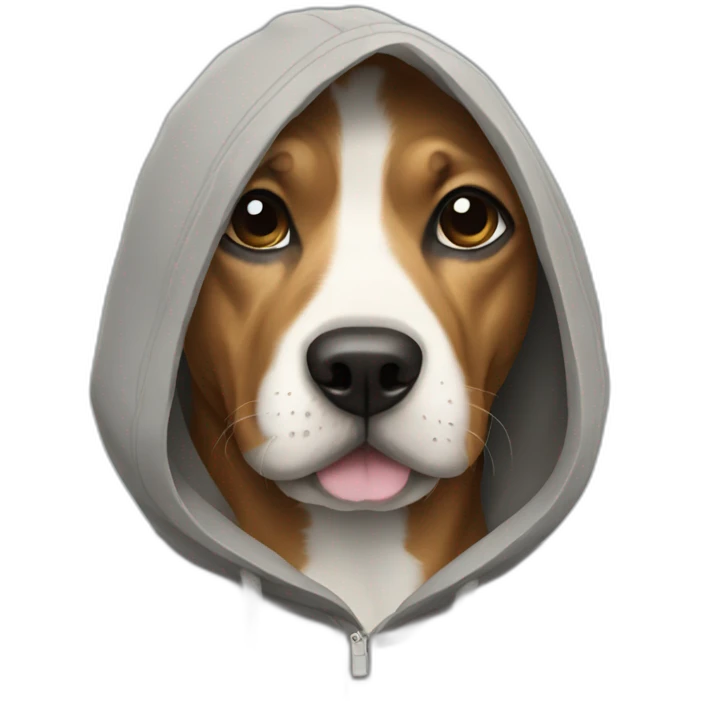 Dog wearing in hoodie emoji