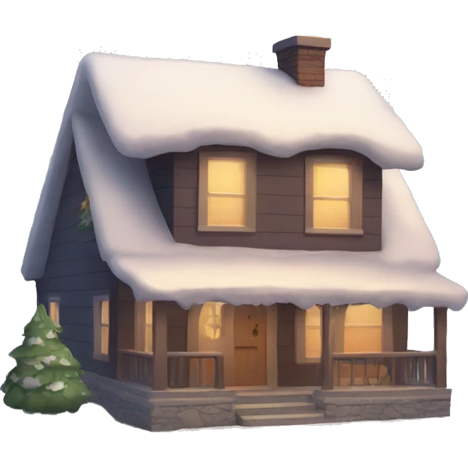 Winter cozy house emoji
