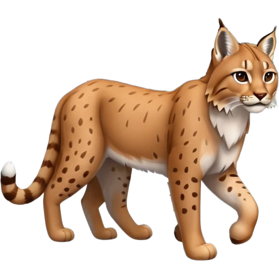 Eurasian Lynx walking in the snow beautiful aesthetic, snowy ground, snow falling around, wooden pine trees in the background, full aesthetic scenic image scenery realistic photo realism emoji