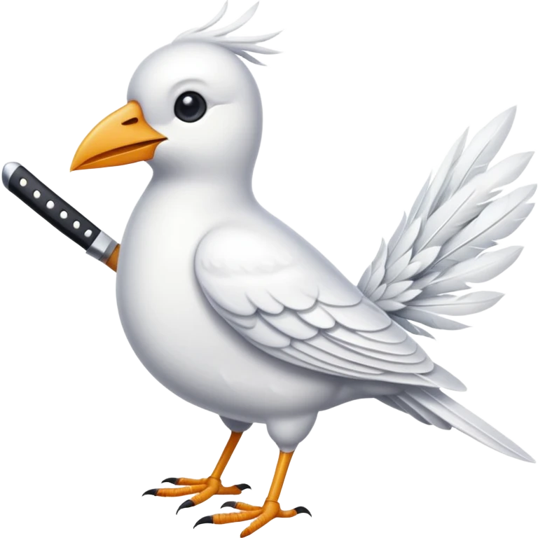 White Bird fly with knife emoji
