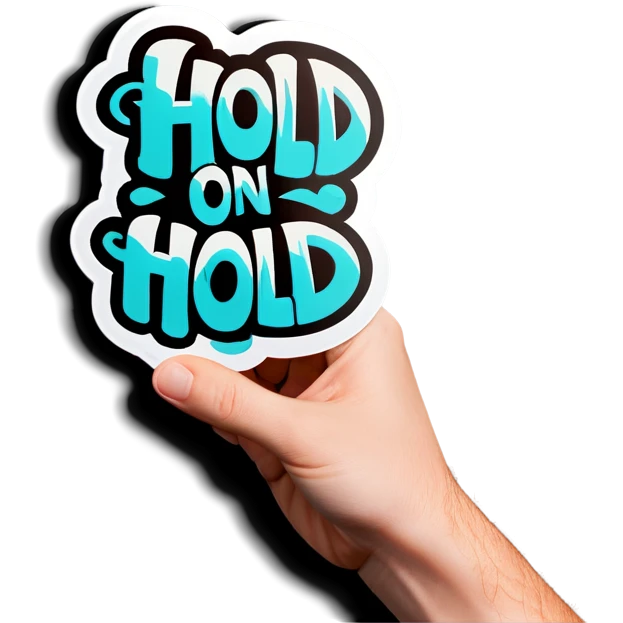 The words - Hold on written on a sticker emoji