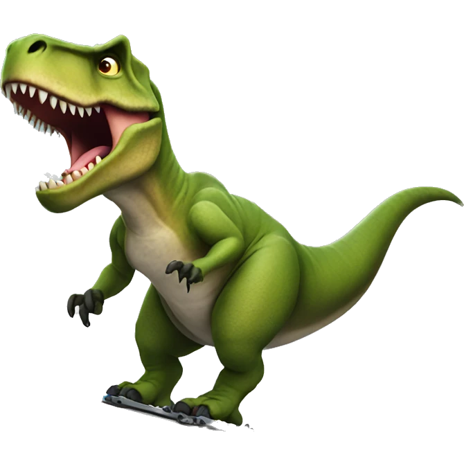 T-Rex skiing emoji