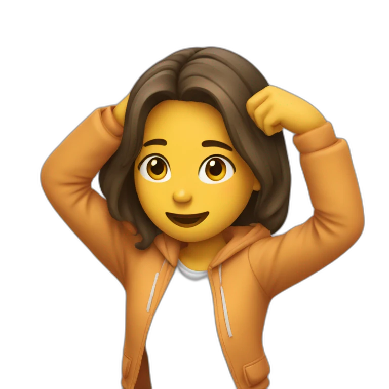 Fille qui fait un dab emoji
