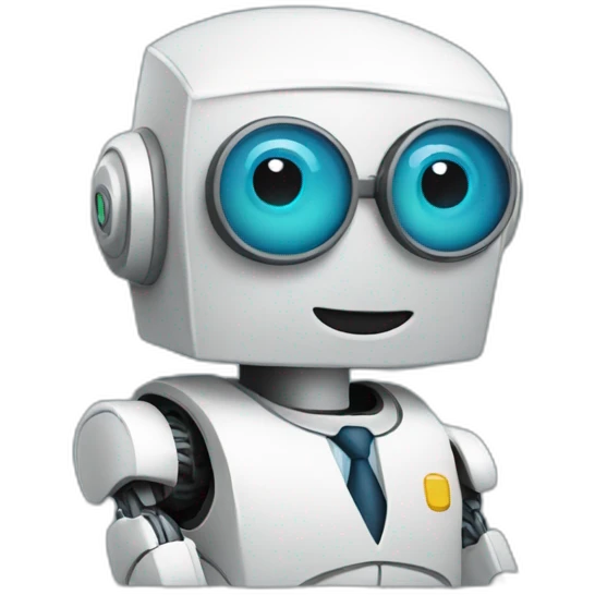 a friendly robot accountant emoji