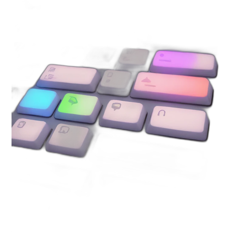 LED keyboard close up emoji