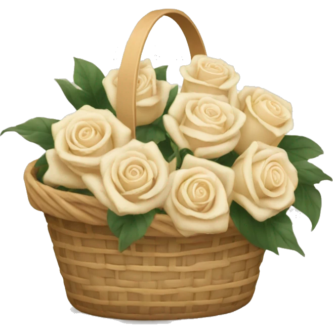 beige basket and not white roses emoji