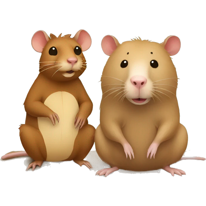 rat sitting next to a capybara bear emoji