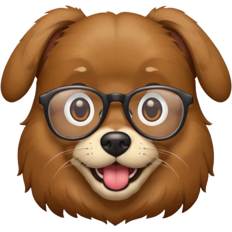 tête chien avec lunette bouche emoji
