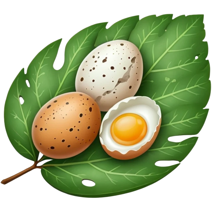 small eggs on leaf emoji