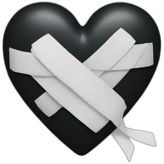 Black heart' with bandage  emoji
