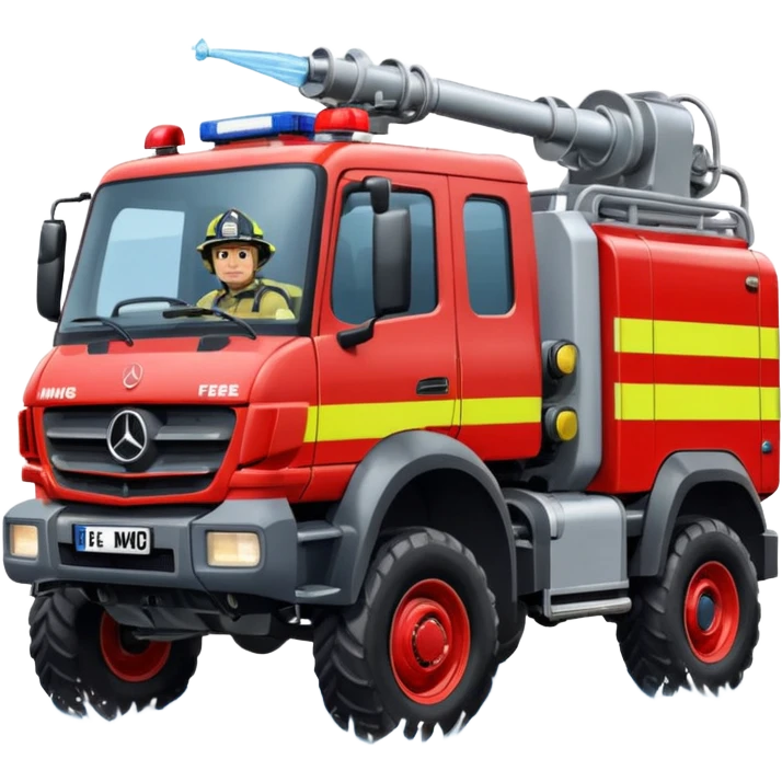 machine water cannon Mercedes-Benz Unimog in UK emoji