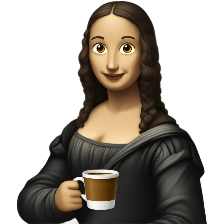 Mona Lisa drinking coffee  emoji
