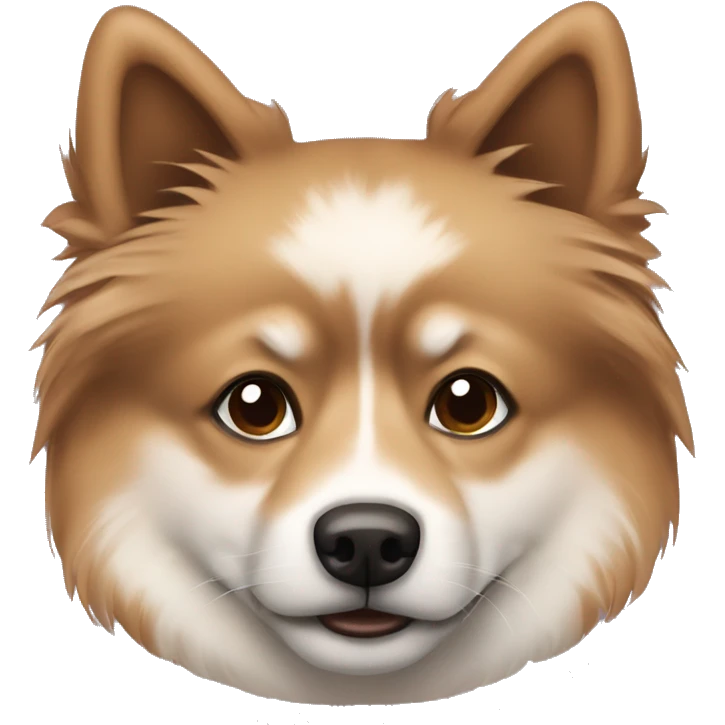 Brown finnisch Lapphund with dark brown spots on his face emoji