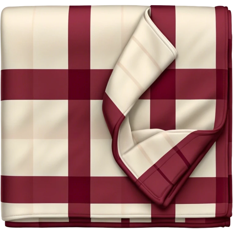 Plad white and Burgundy blanket folded  emoji
