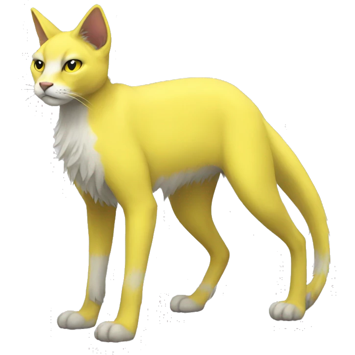 Yellow lombax-sergal-cat full body emoji