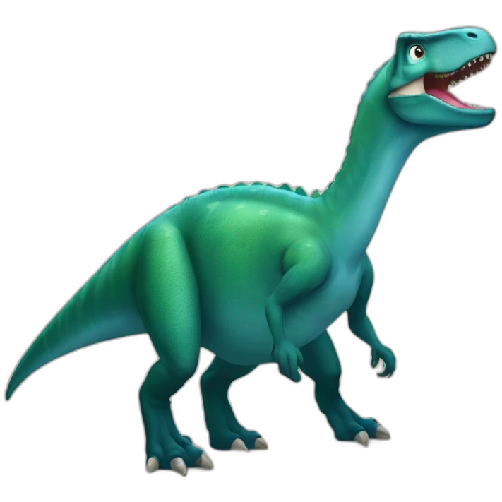 Un dinosaures qui qui chevauchent 7ne mamie emoji