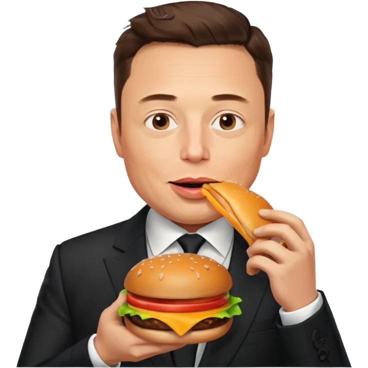 Elon mosk eats the burger  emoji