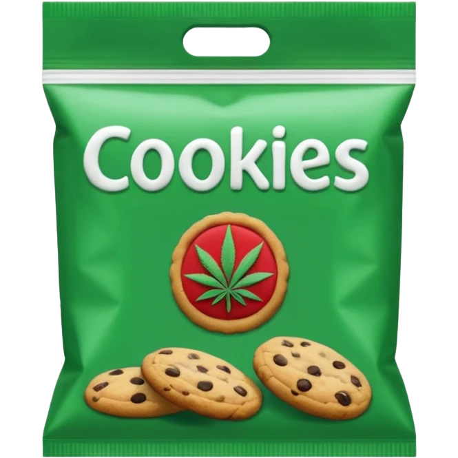 Weed pound baggie with the name cookies on it emoji