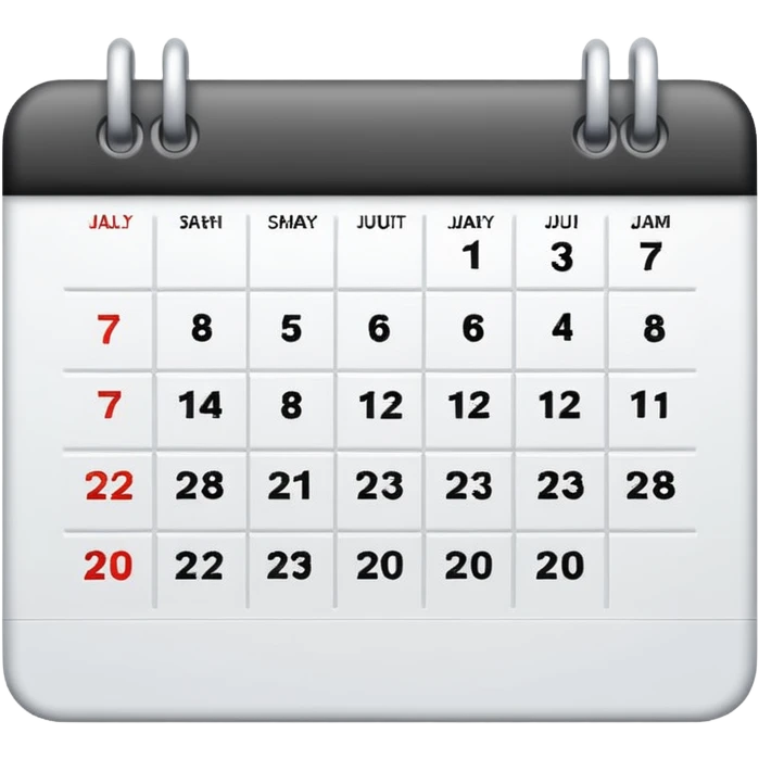 white calendar emoji