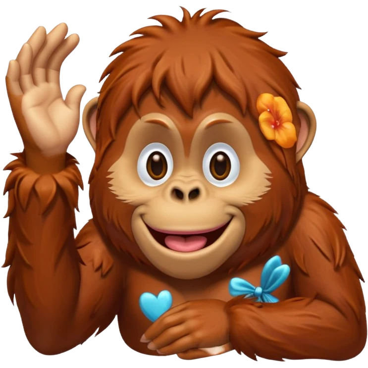 orangutang blowing kiss emoji