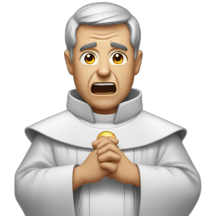 a priest that looks angry and shouting emoji