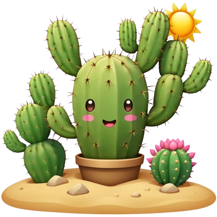 cute kawaii cactus desert landscape  emoji