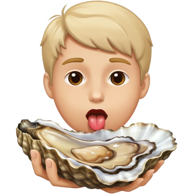 White Person licking an oyster  emoji