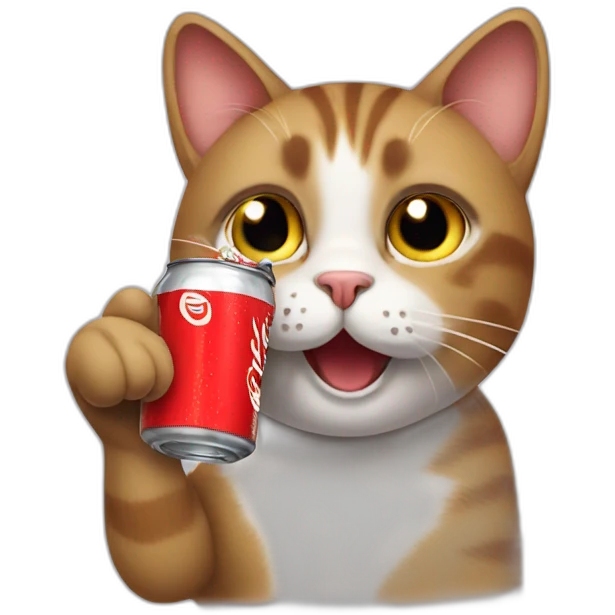 Cat drinking coke emoji