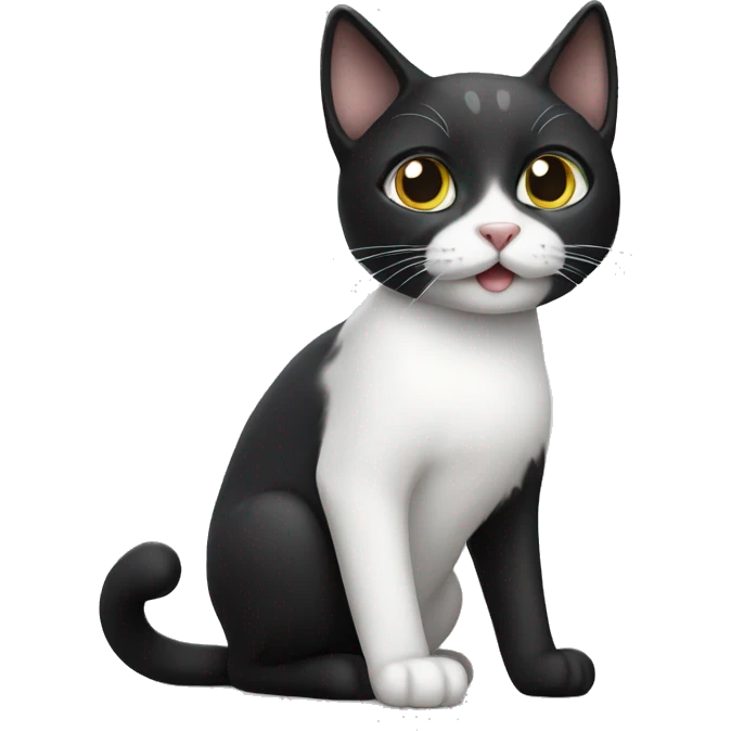 White black cat emoji