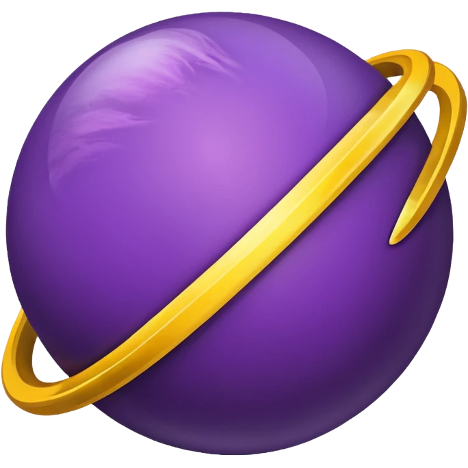 Purple planet with yellow rings. emoji