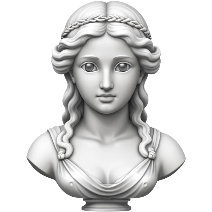 Bust of Aphrodite of Knidos statue, classical Greek sculpture showing only head, shoulders and upper chest emoji