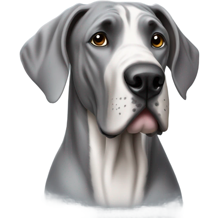 Grey great dane with coat emoji