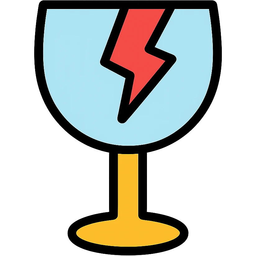 broken glass icon with color outline emoji