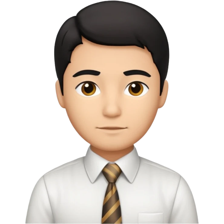 20대 직장인 남자. 단정한 검은 머리 emoji
