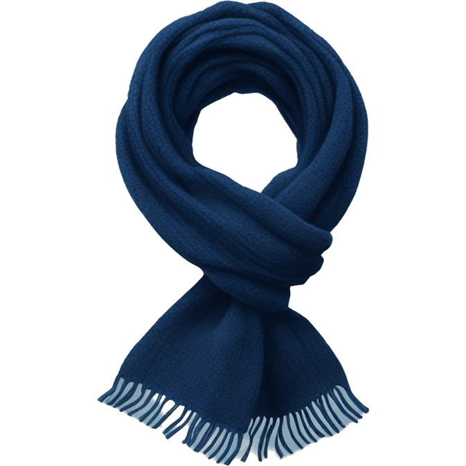 Realistic navy blue winter scarf isolated. emoji