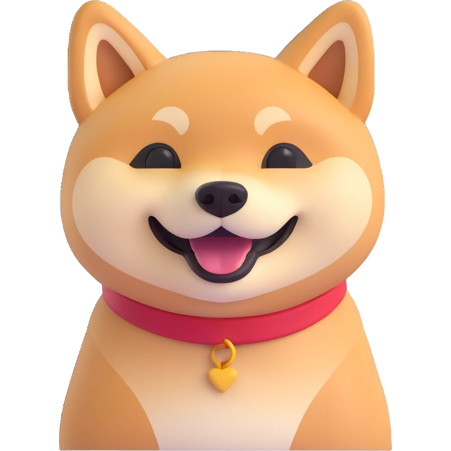 shiba inu, happy emoji