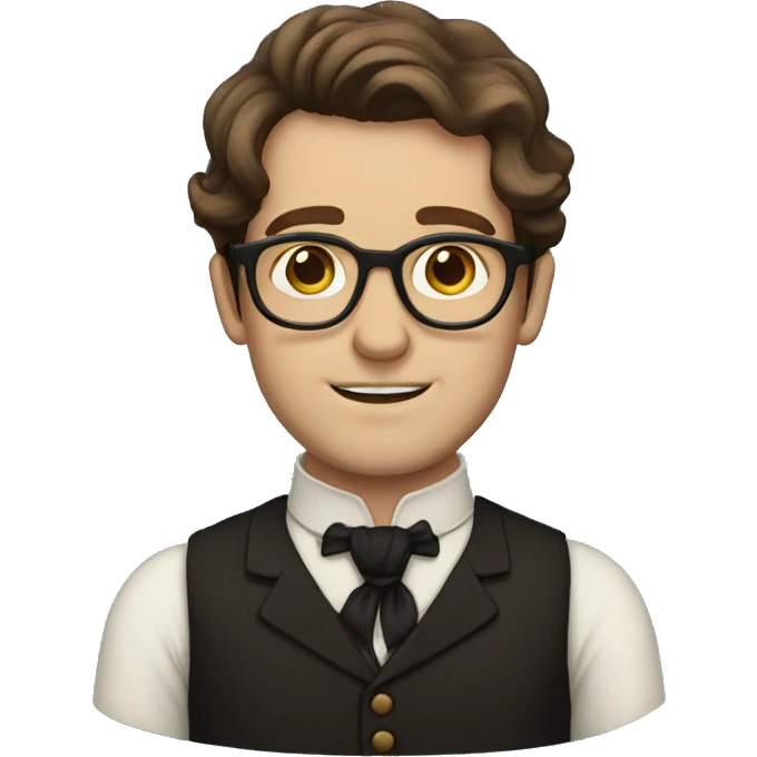 Victorian man with glasses and brown hair emoji