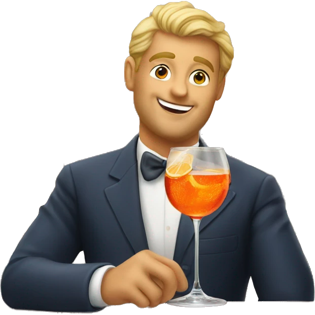 Winning trivia while drinking an aperol spritz emoji
