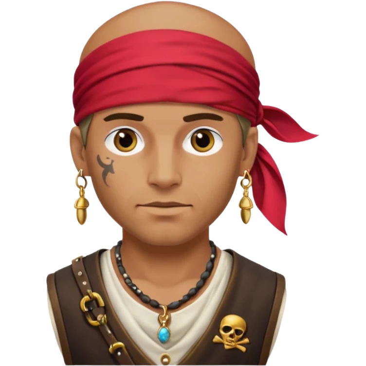 Belted pirate man with earring
 emoji