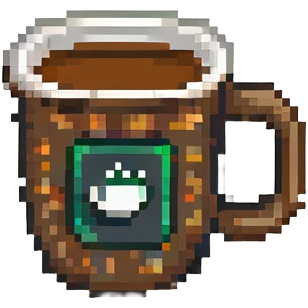 Coffee cup with code symbols, programming logo emoji