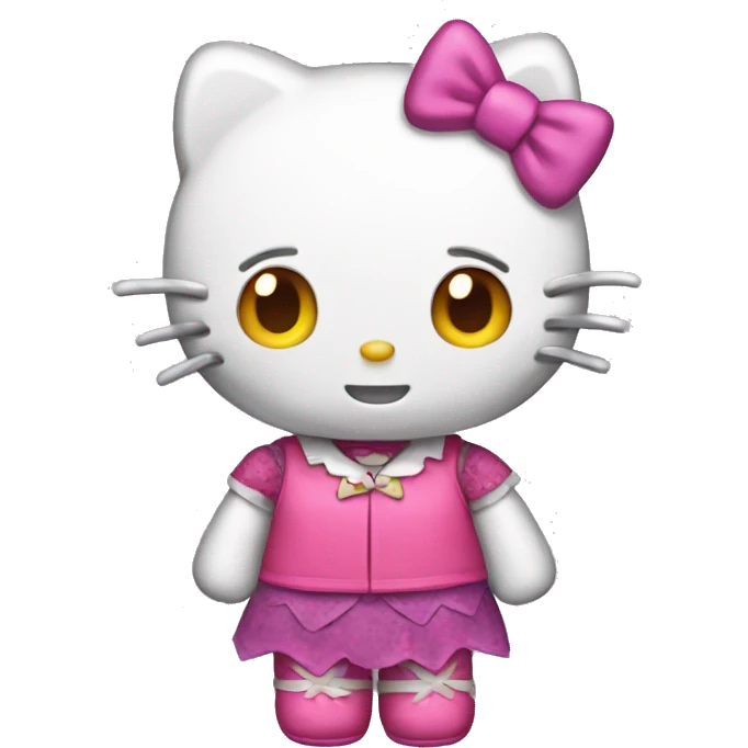 Hello kitty with Halloween costume emoji