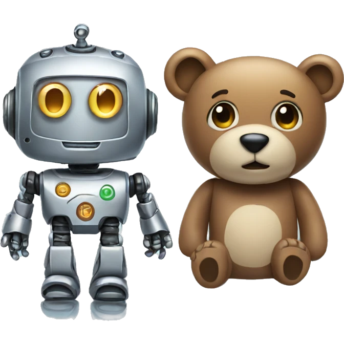 robot and teddy bear emoji
