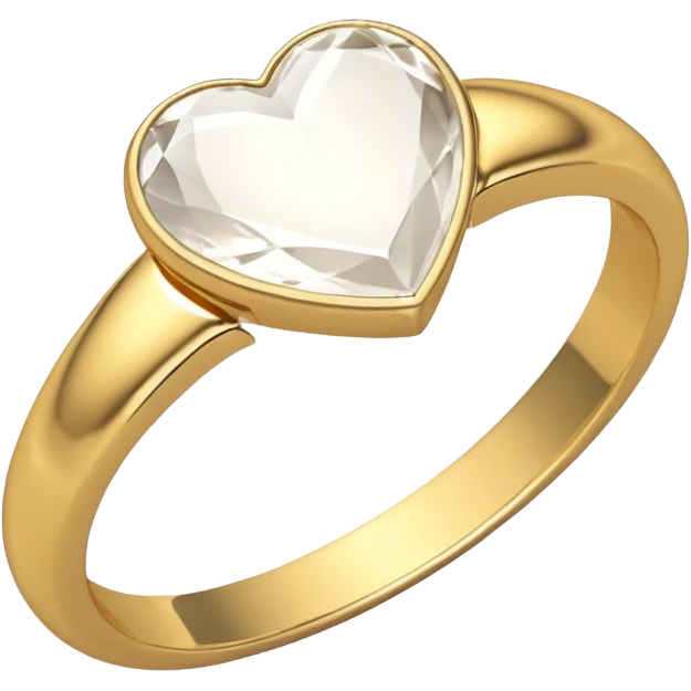 Gold ring band. Stone is white heart with no gold around it emoji