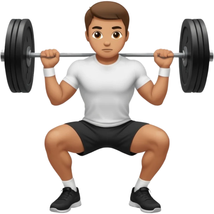 man doing a squat without weights emoji