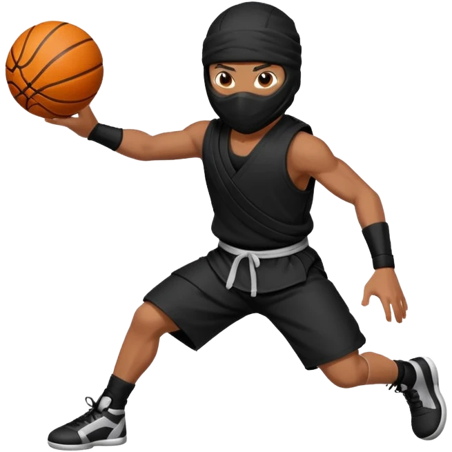Black ninja playing basketball  emoji