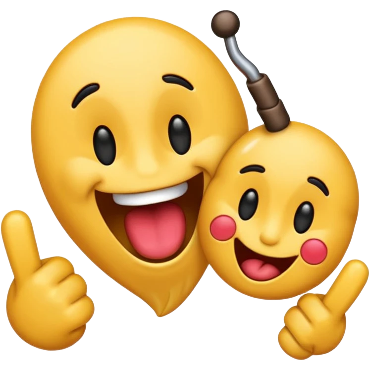 can you do the drooling emoji rotated right slightly with two ear emojis place over it, them mirroring one another, and then can you do a rocking out emoji over top all of it that is flipped completely upside down emoji