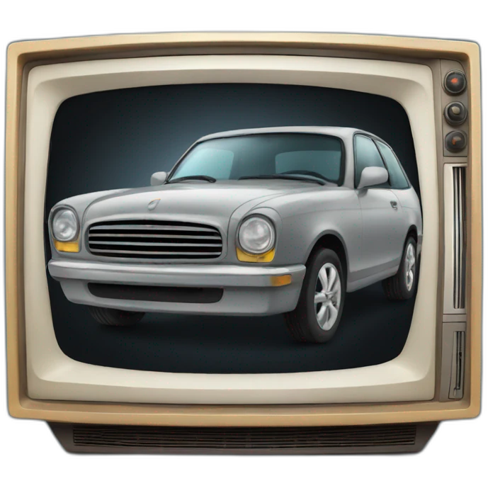 car coming out of a tv emoji